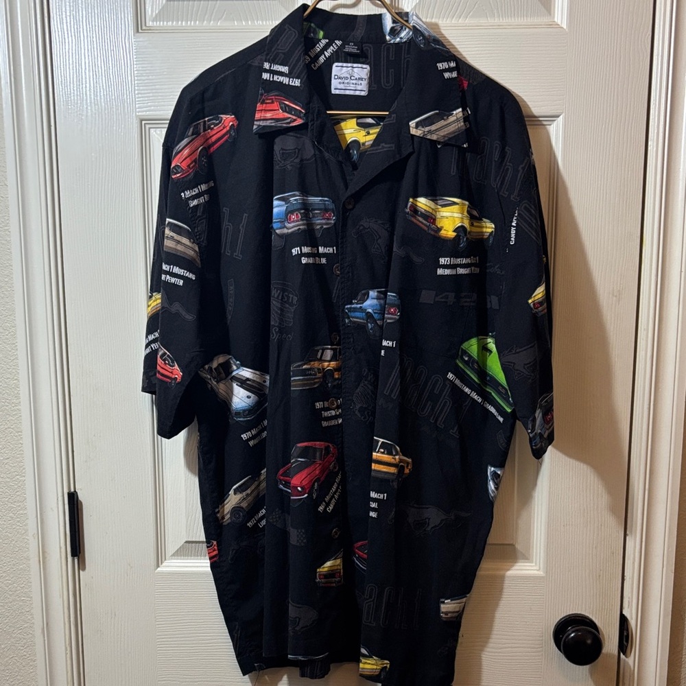 David Carey Black Car Print Shirt
